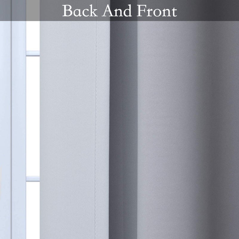 SimpleHome Ombre Room Darkening Curtains for Bedroom, Light Blocking Gradient Black to Grey White Thermal Insulated Grommet Blackout Window Curtains/Drapes for Kids, 2 Panels, 52x63 inches Length - Image 5